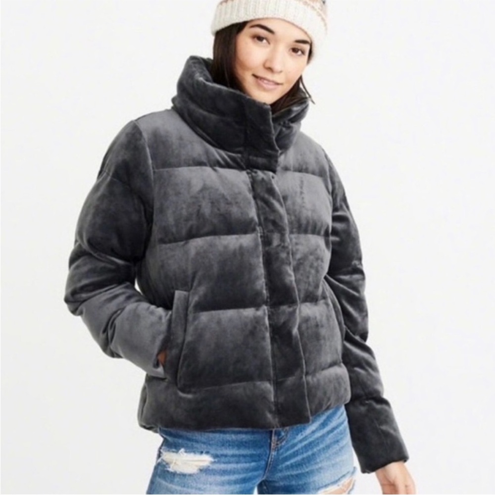 Abercrombie & Fitch Gray Puffer Jacket